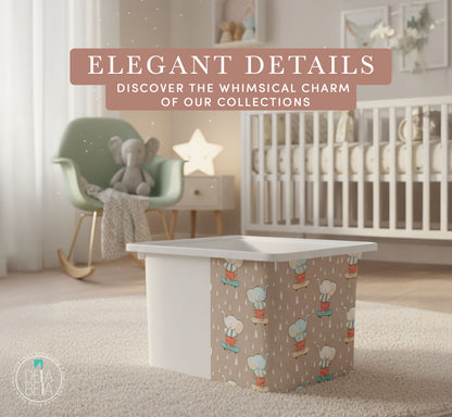 Children's room showing a with a trofast storage twith a sticker  elegant details.