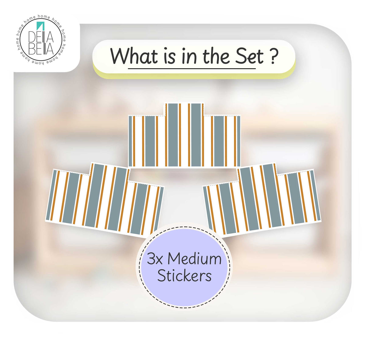 Sticky Toffee Stripe Stickers for IKEA Trofast | Della Bella