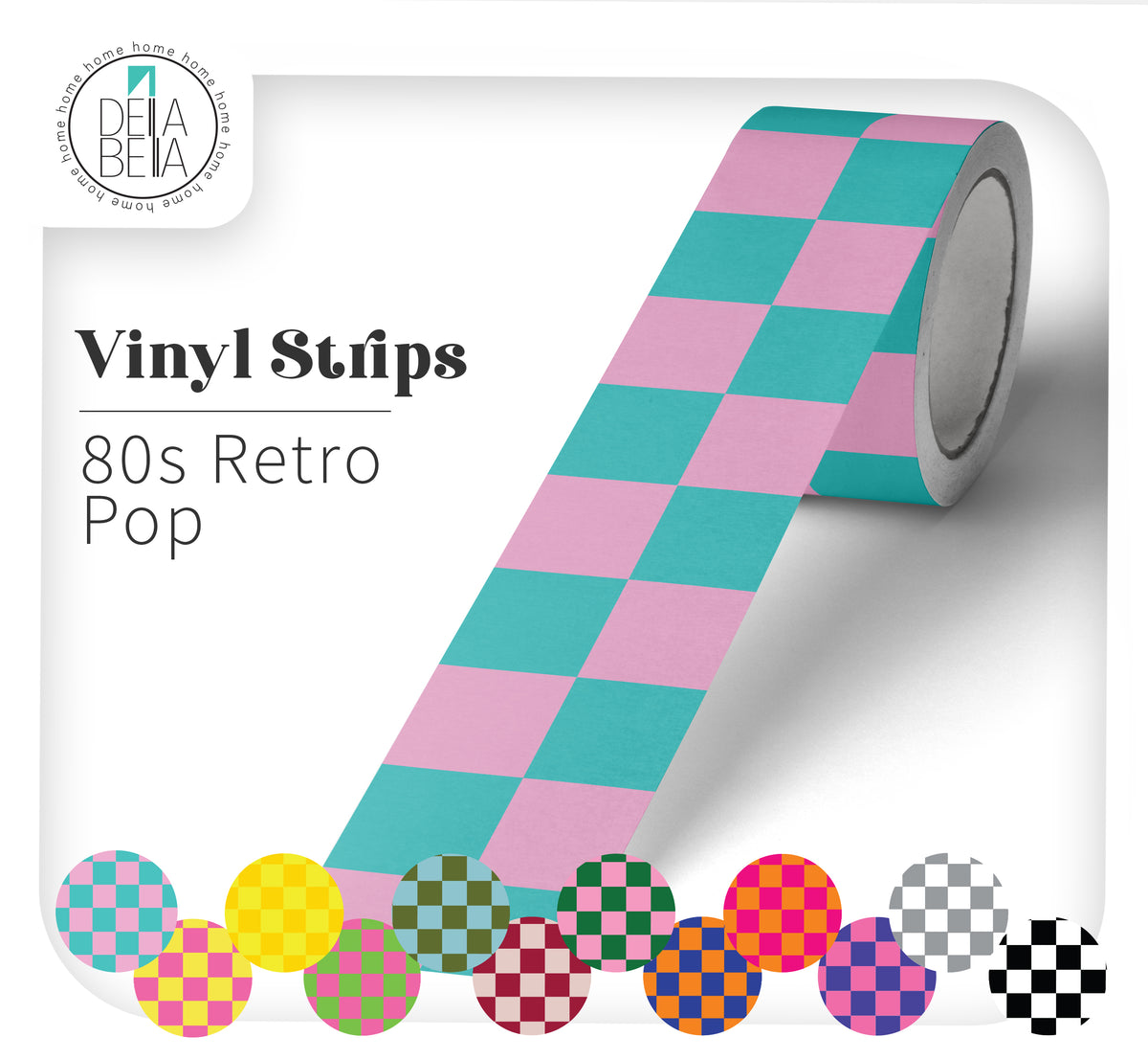 80s Retro Checkered Vinyl Strips