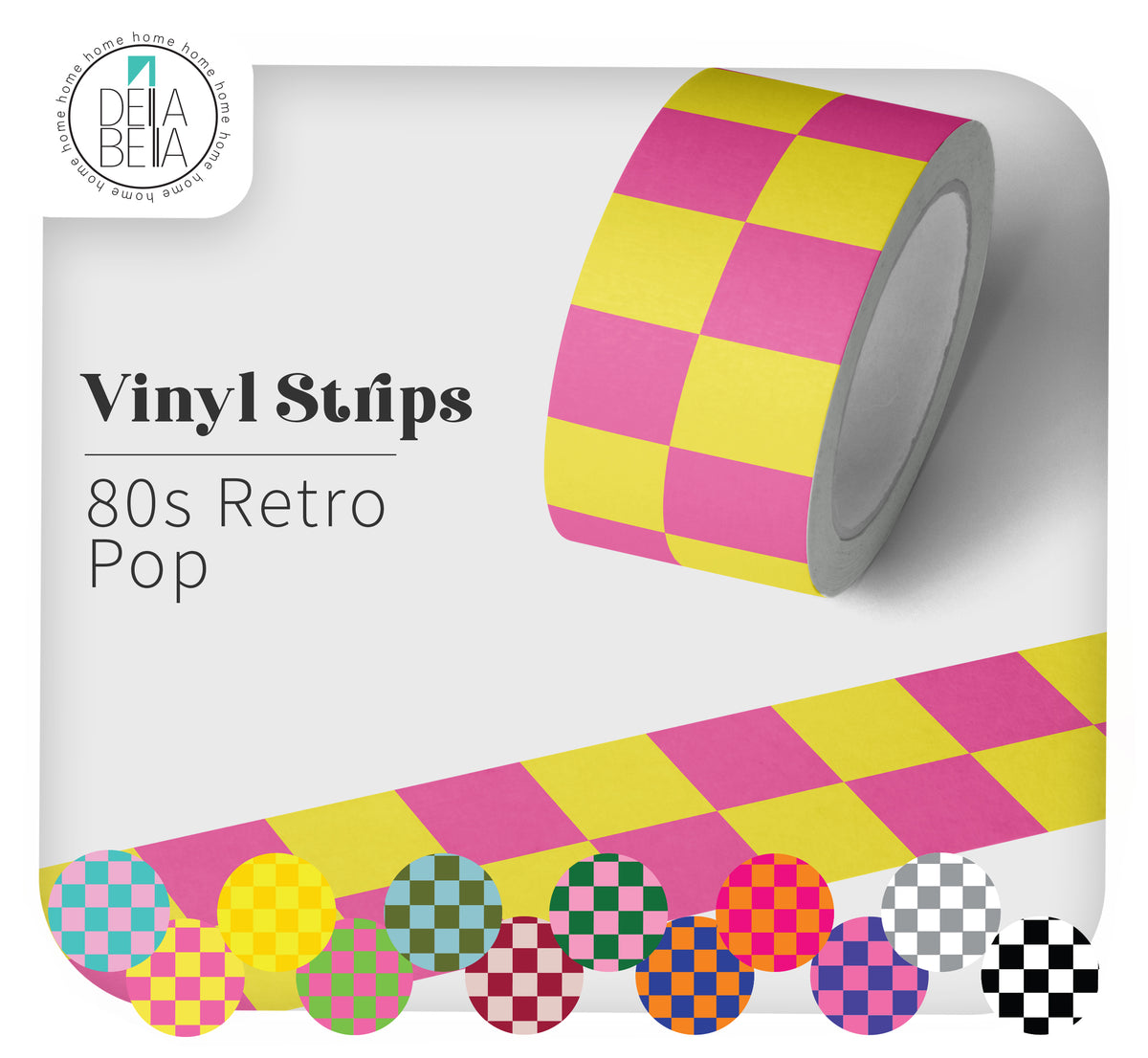 80s Retro Checkered Vinyl Strips
