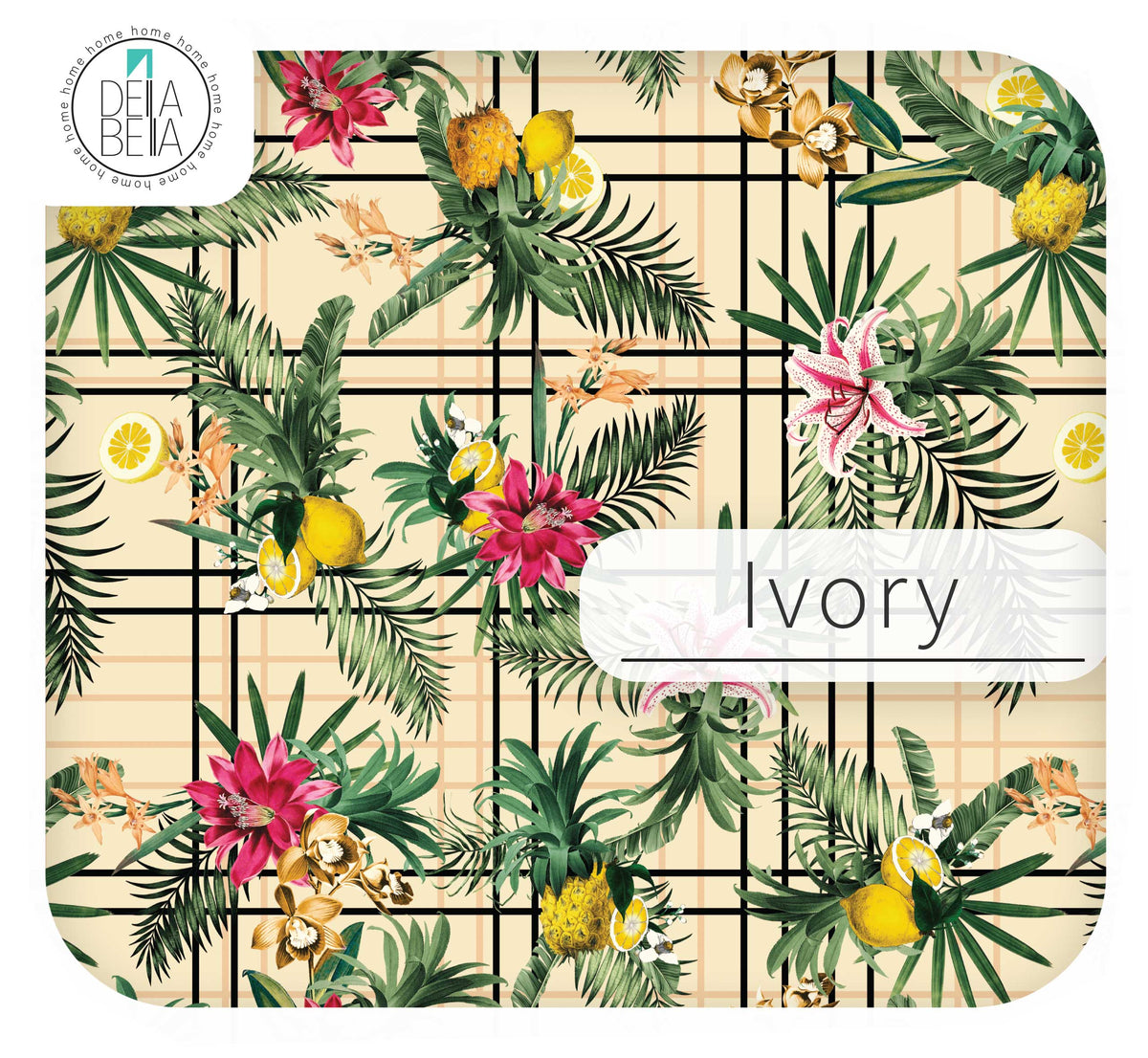 Miami Palms Tropical Vinyl Wrap UK | Pineapple Sticky Back Plastic for Kitchen Cabinets