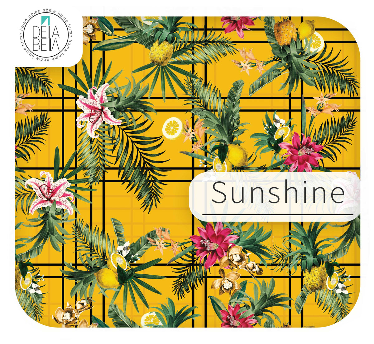 Miami Palms Tropical Vinyl Wrap UK | Pineapple Sticky Back Plastic for Kitchen Cabinets