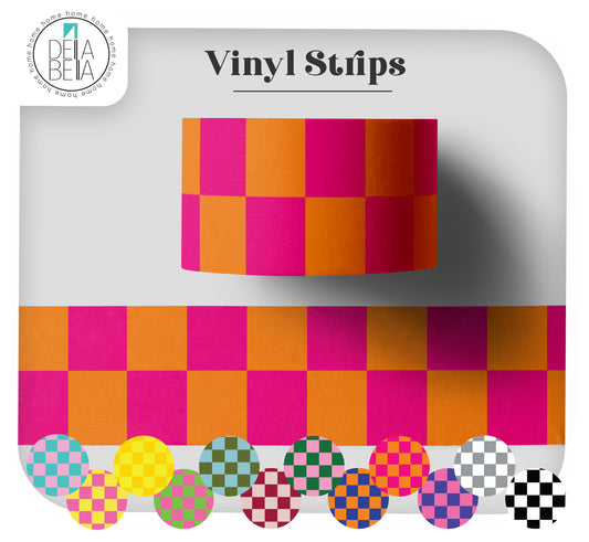 80s Retro Checkered Vinyl Strips