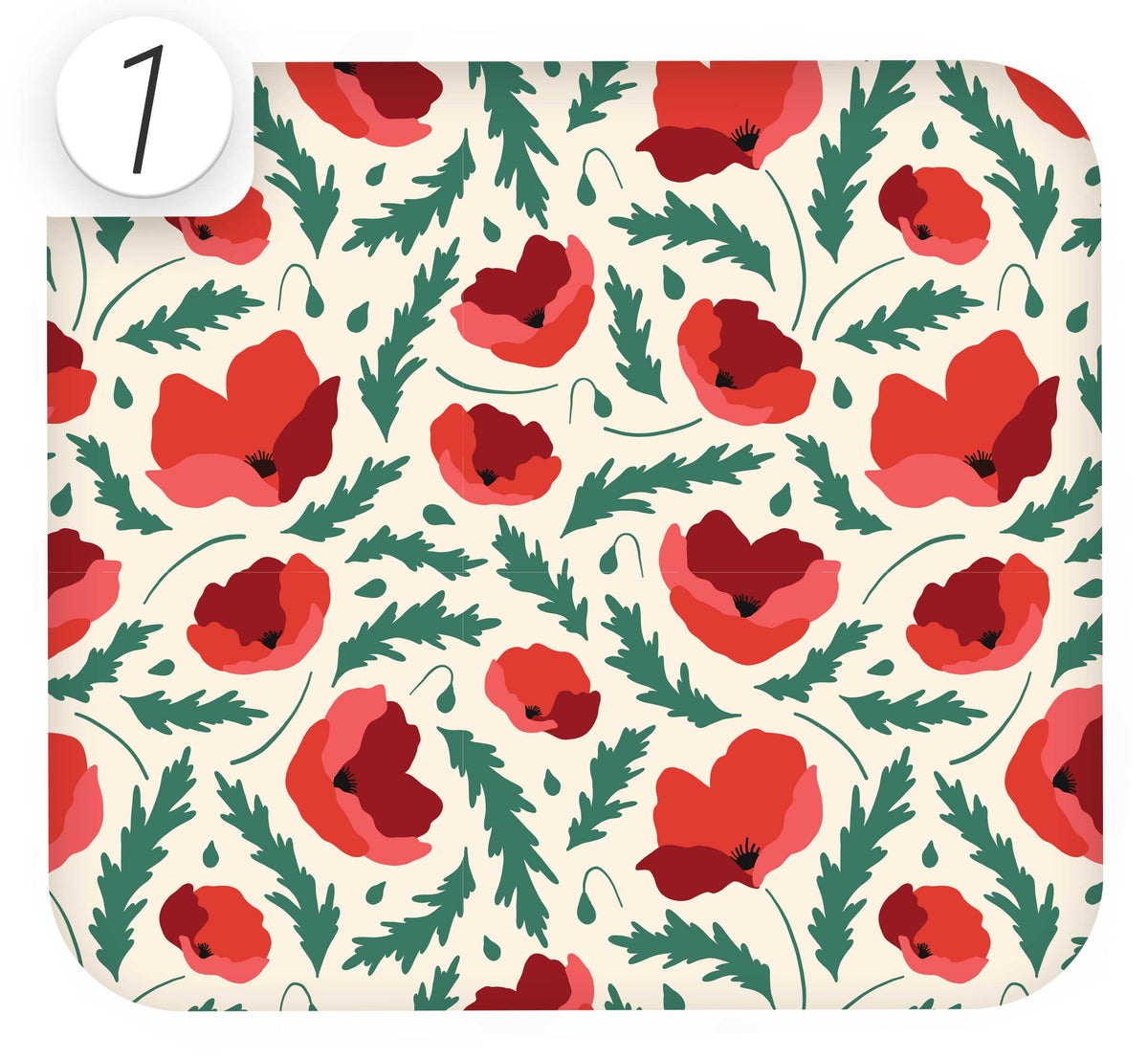 Self-adhesive vinyl with flower patterns for covering surfaces