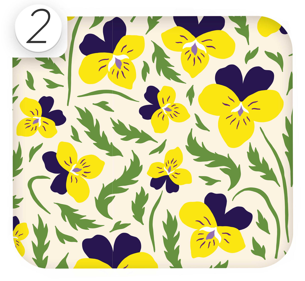 Retro daisies floral vinyl wrap applied to a drawer